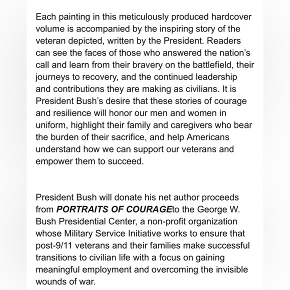 Collectable Book "Portraits of Courage" Original Art by George W. Bush - Picture 5 of 8
